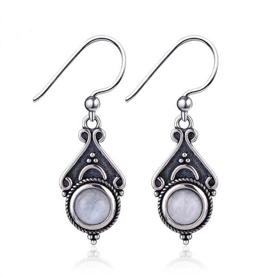 Boucles d'oreilles pierre de lune ancien