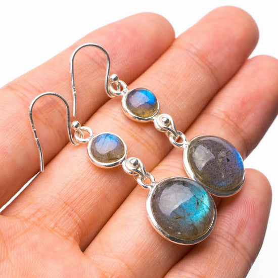 Boucles d'oreilles labradorite de feu