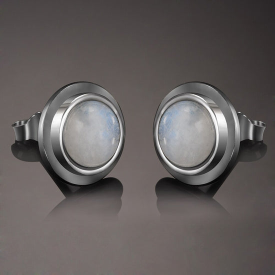boucle d'oreille puce pierre semi précieuse