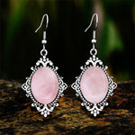 boucles d'oreilles pierre quartz rose