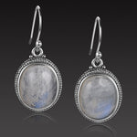 labradorite blanche Boucles d'oreilles