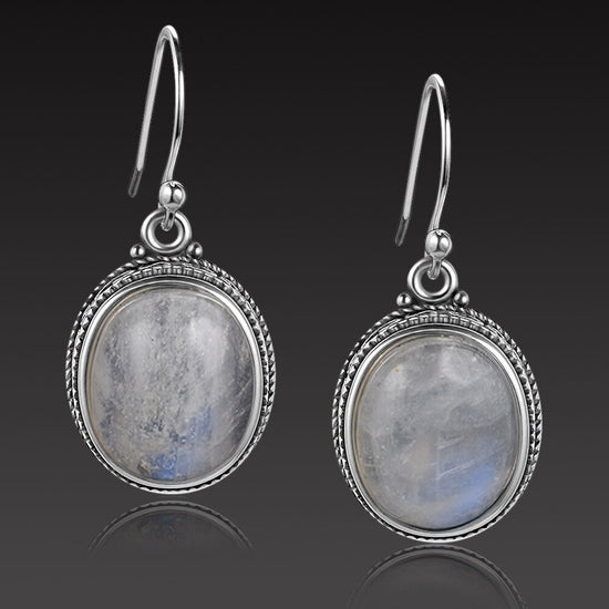 labradorite blanche Boucles d'oreilles