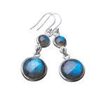 Boucles d'oreilles labradorite bleue