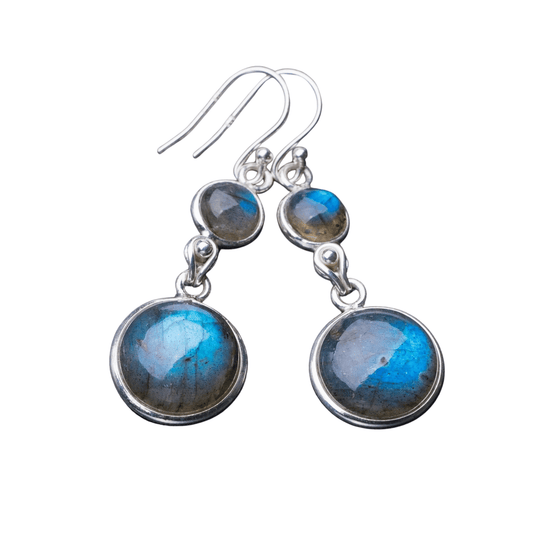 Boucles d'oreilles labradorite bleue