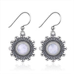 boucles d'oreilles pierre de lune boule