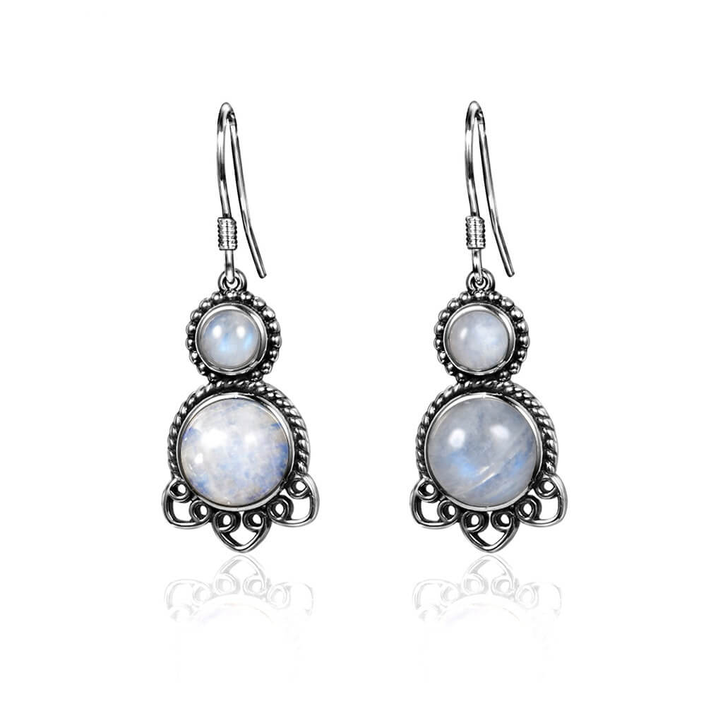Boucles d'oreilles mariage pierre de lune