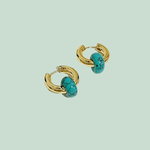 boucles d'oreilles pierre turquoise