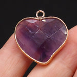 Pendentif cœur pierre violette