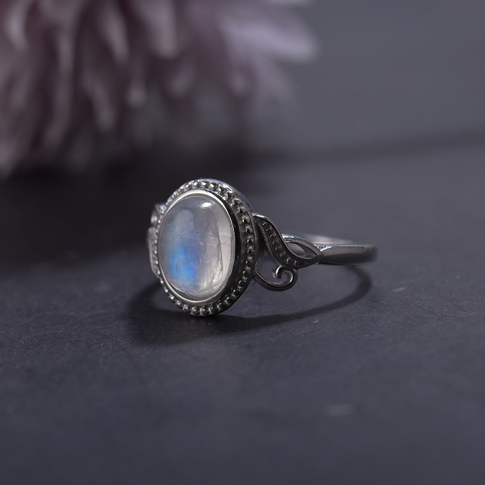 Bague argent labradorite online blanche