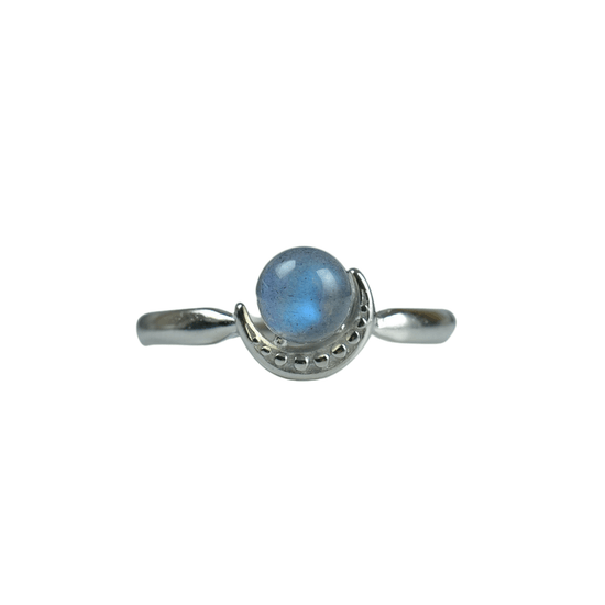 Bague pierre de lune bleue Lune Mystique